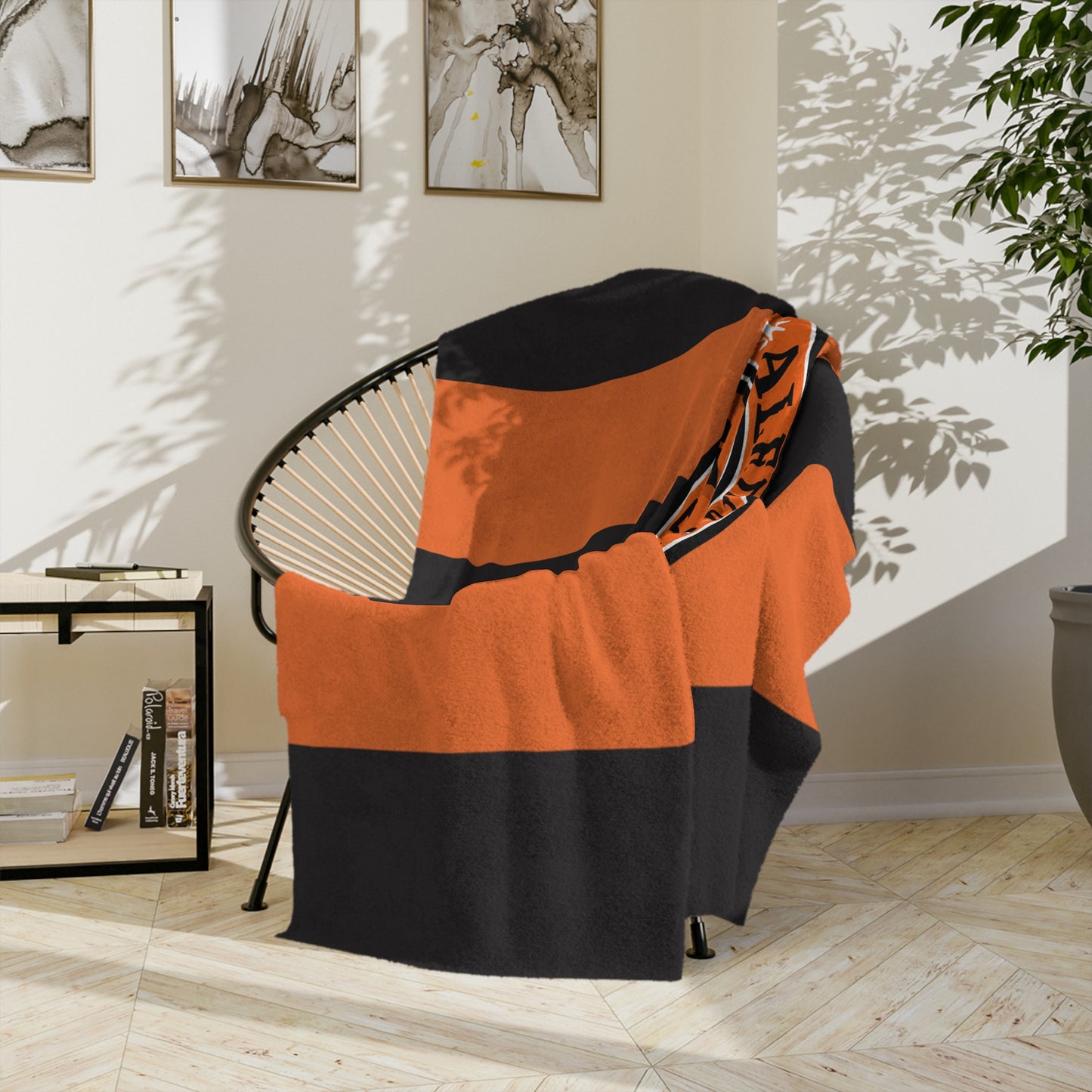 Aledo Soccer Club Velveteen Microfiber Blanket — Orange & Black Team Logo Throw