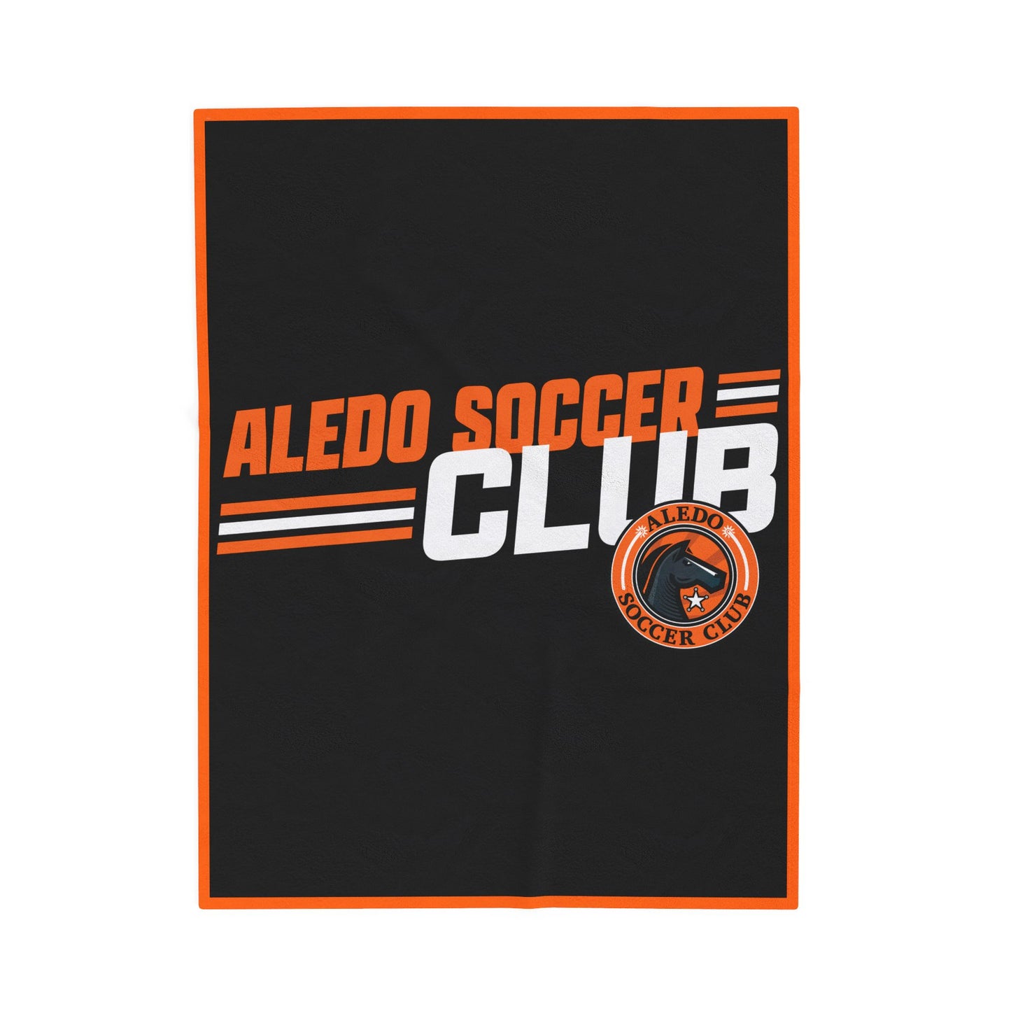 Aledo Soccer Club Black Velveteen Plush Blanket