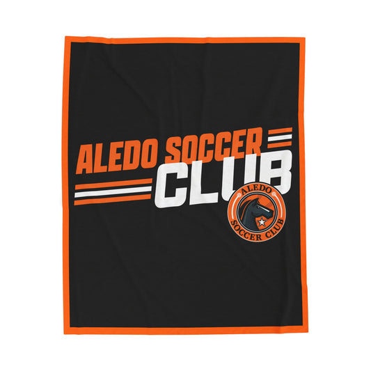 Aledo Soccer Club Black Velveteen Plush Blanket