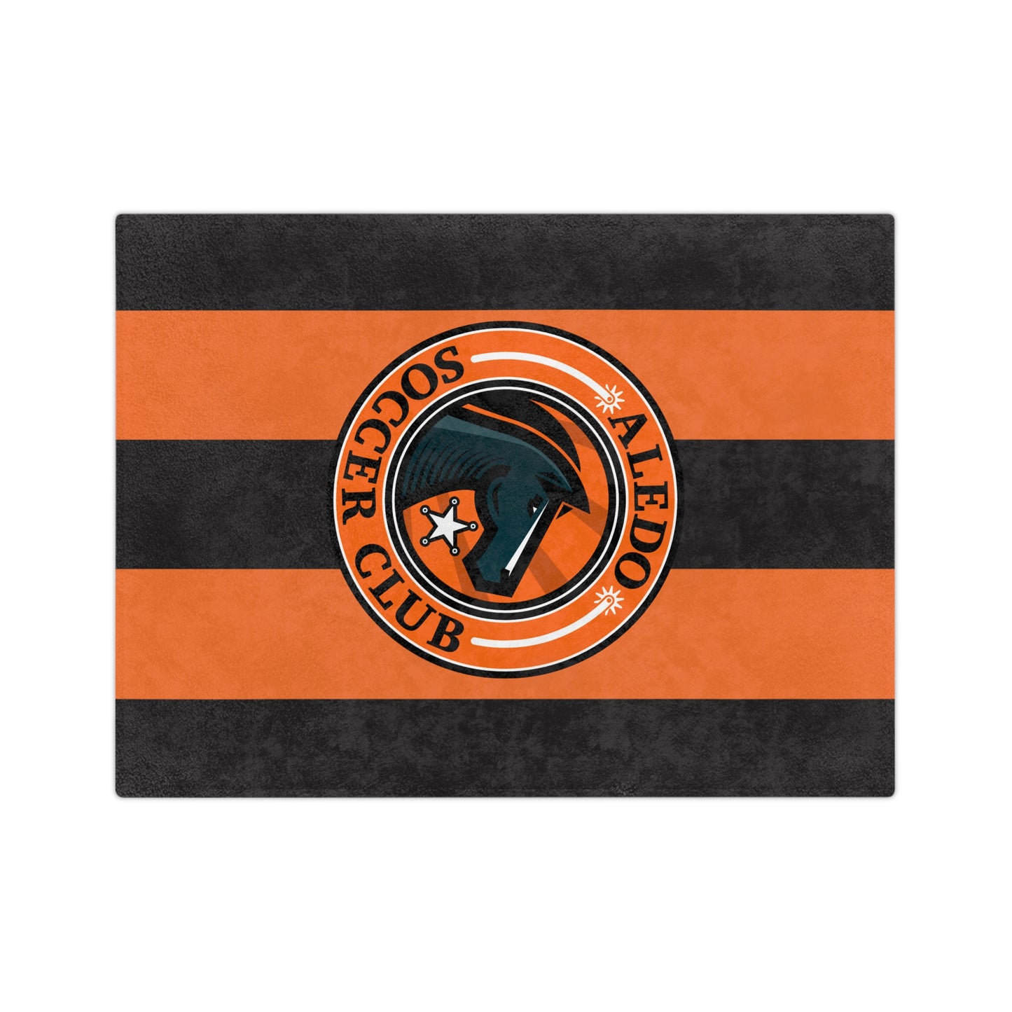 Aledo Soccer Club Velveteen Microfiber Blanket — Orange & Black Team Logo Throw