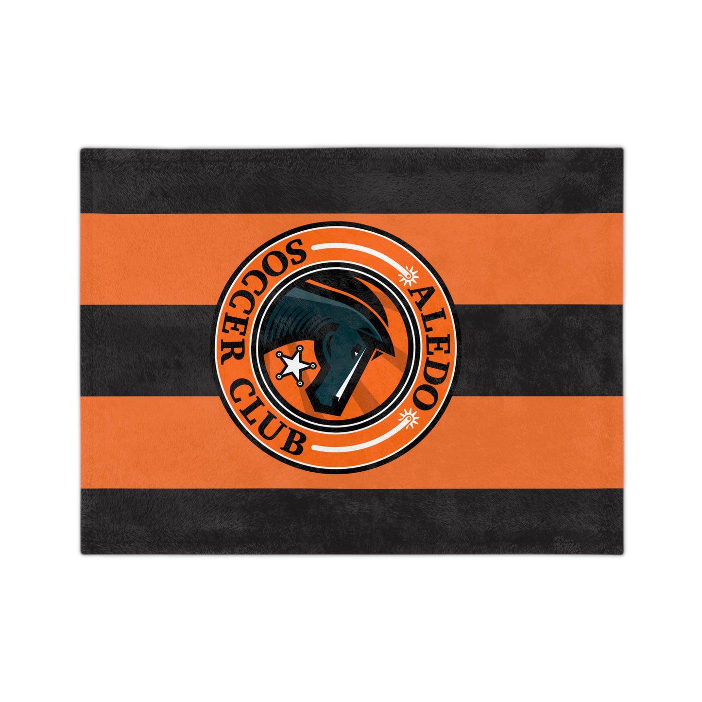 Aledo Soccer Club Velveteen Microfiber Blanket — Orange & Black Team Logo Throw