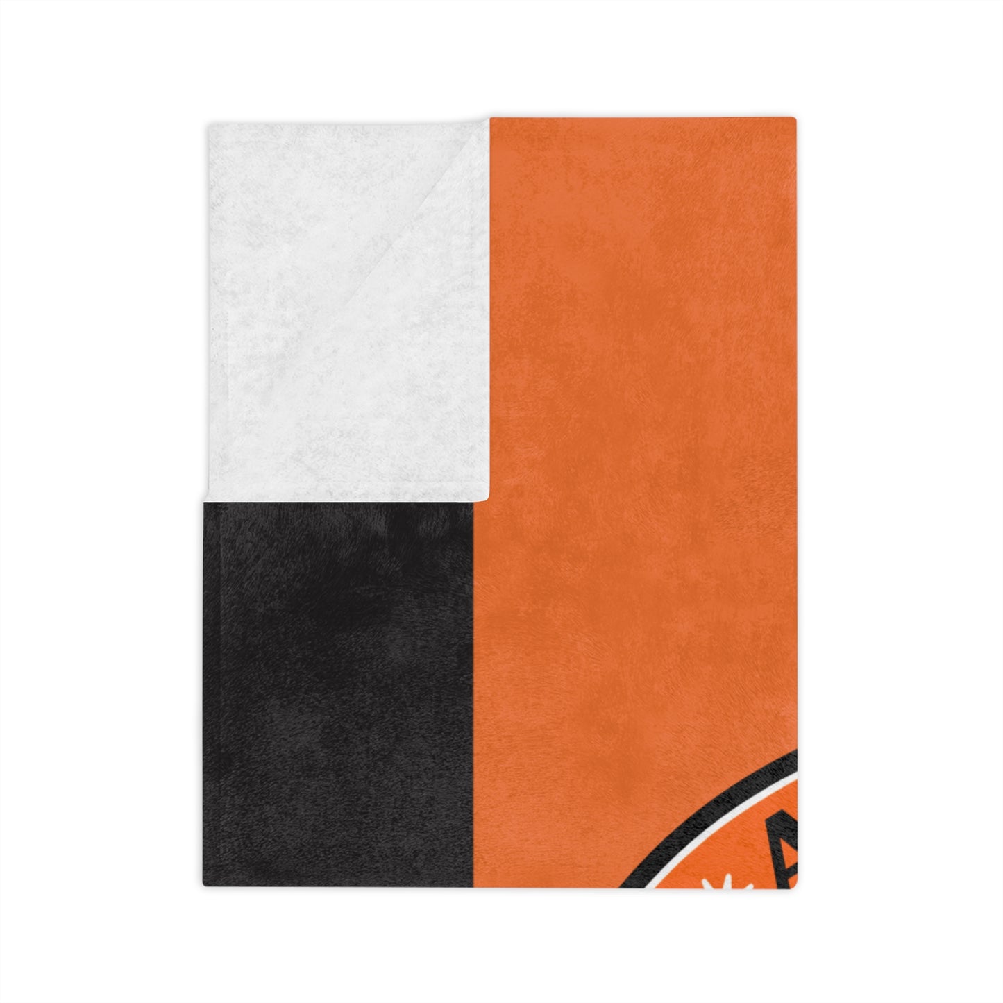 Aledo Soccer Club Velveteen Microfiber Blanket — Orange & Black Team Logo Throw