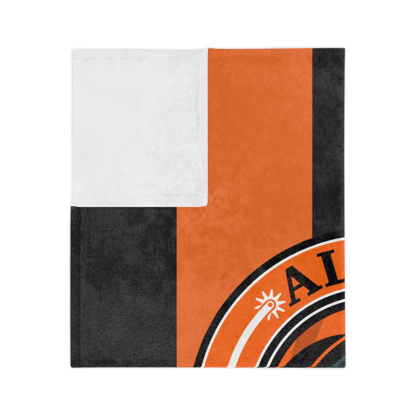 Aledo Soccer Club Velveteen Microfiber Blanket — Orange & Black Team Logo Throw