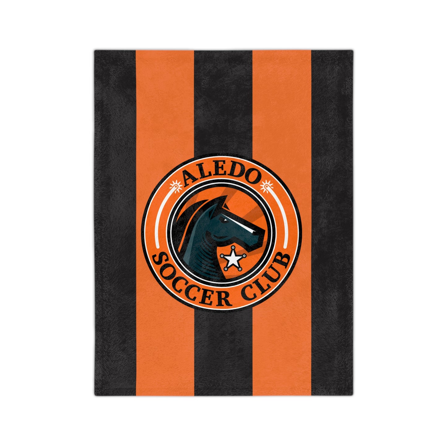 Aledo Soccer Club Velveteen Microfiber Blanket — Orange & Black Team Logo Throw