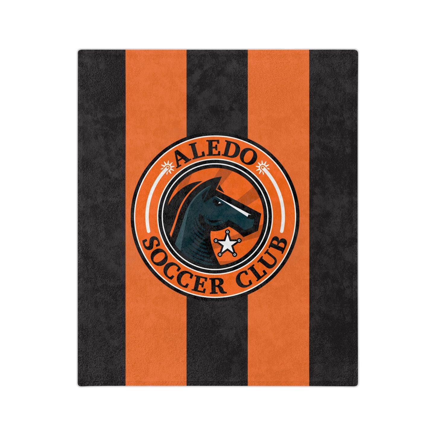 Aledo Soccer Club Velveteen Microfiber Blanket — Orange & Black Team Logo Throw