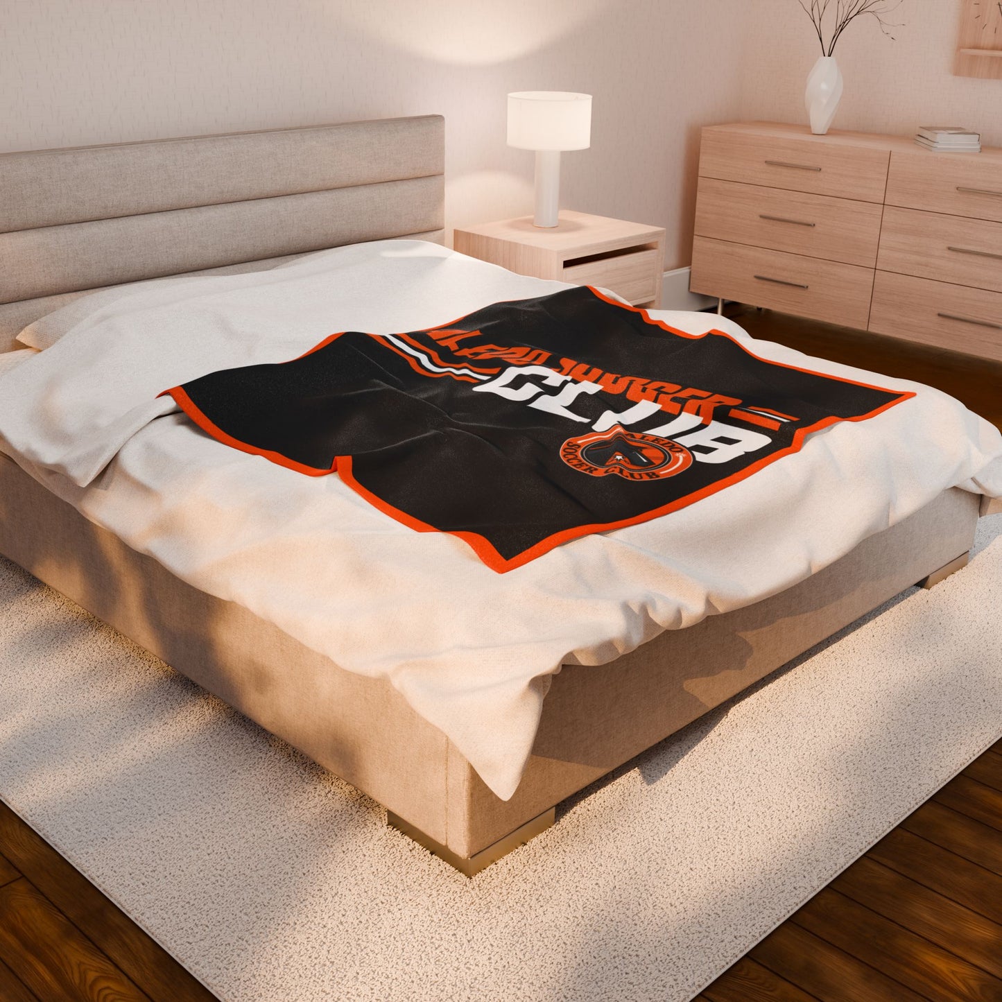 Aledo Soccer Club Black Velveteen Plush Blanket